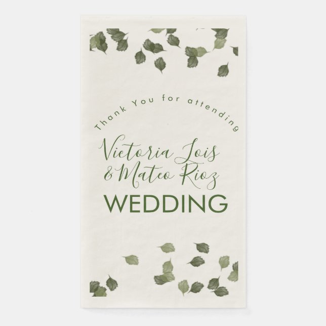 Serviette En Papier Chute Feuille Automne Végétation Merci (Devant)