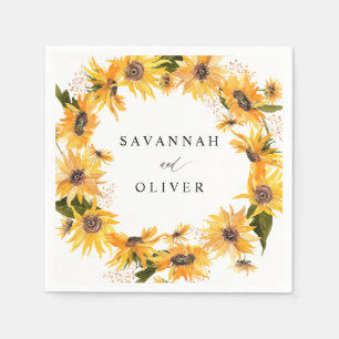Serviette En Papier Chute Sunflower Nom Floral Napkins