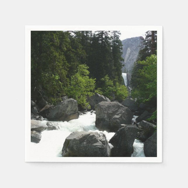 Serviette En Papier Chutes vernales à la distance à Yosemite (Devant)