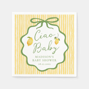 Serviette En Papier Ciao Baby Fête de Naissance Italienne au Citron