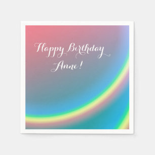 Serviette En Papier Ciel arc-en-ciel Joyeux Anniversaire Personnalisé 