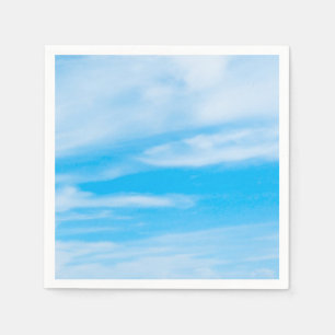 Serviette En Papier Ciel bleu nuages blancs Élégant Modèle moderne