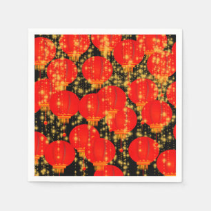 Serviette En Papier Ciel de Lanterne Rouge