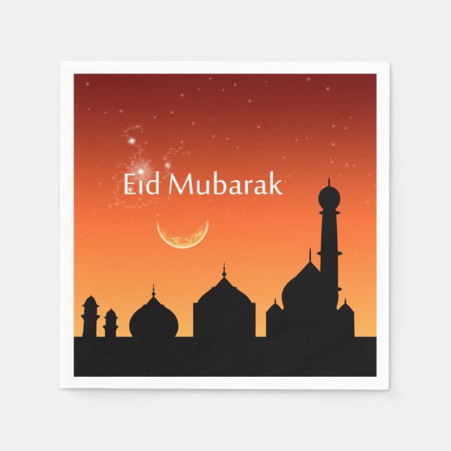 Serviette En Papier Ciel de soirée d'Eid - serviette de papier (Devant)