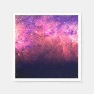 Serviette En Papier Ciel Étoilé Rose Violet Galaxie Cosmique Ciel Feu 