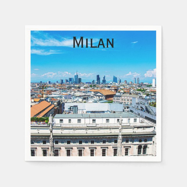 Serviette En Papier Ciel Milan en Italie (Devant)