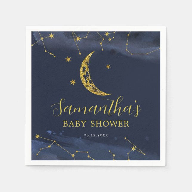 Serviette En Papier Ciel nocturne sur la lune Baby shower serviettes (Devant)