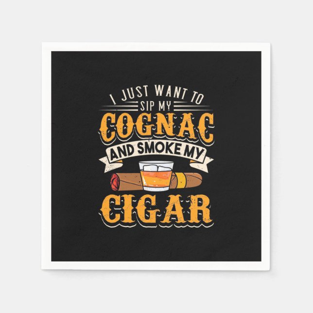 Serviette En Papier Cigar Lover | Mon Cognac Et Fumer Mon Cigar (Devant)