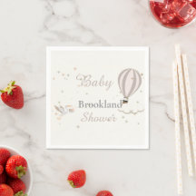 Cigogne fantaisiste et Baby Shower Montgolfière