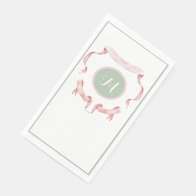 Serviette En Papier Cimetière Chinoiserie Green Ribbons Logo (Coin)