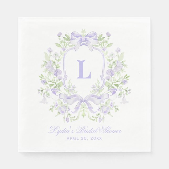 Serviette En Papier Cimier sucré avec Fête des mariées Monogramme arc  (Devant)