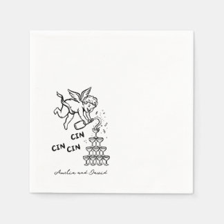 Serviette En Papier Cin Cin Cherub Cupid Personnalisé Dessiné à la Mai