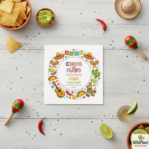 Serviette En Papier Cinco de Mayo Fiesta – Célébration de fête colorée