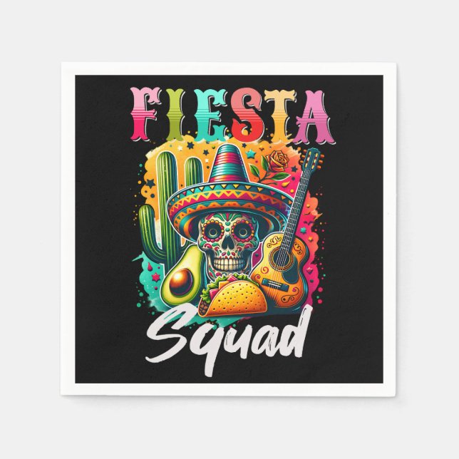 Serviette En Papier Cinco de Mayo Fiesta design coloré (Devant)