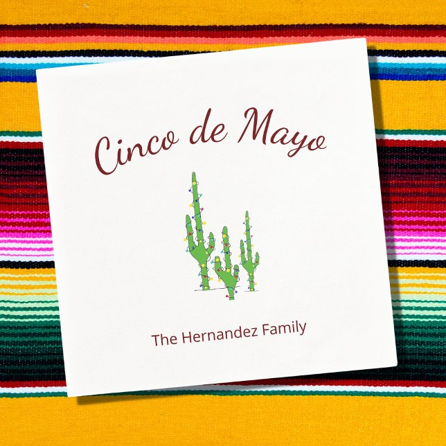Serviette En Papier Cinco de Mayo Fiesta Party Desert Cactus (Créateur téléchargé)