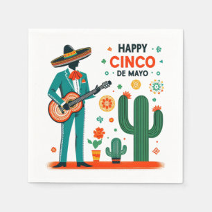 Serviette En Papier Cinco de mayo mariachi - fierté mexicaine