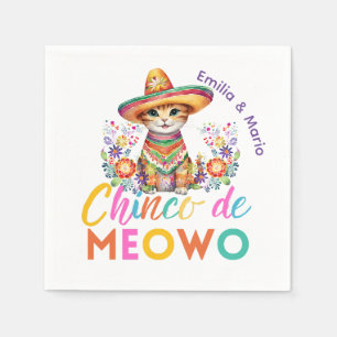 Serviette En Papier Cinco De Meowo Cute Cat Fiesta
