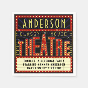 Serviette En Papier Cinéma Marque Cinéma Fête d'anniversaire   Name