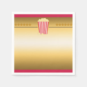 Serviette En Papier Cinema Movie Popcorn Billets Anniversaire