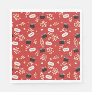 Serviette En Papier Cinéma Popcorn Retro