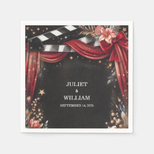 Serviette En Papier Cinema Retro Movie Ticket Mariage le plus populair