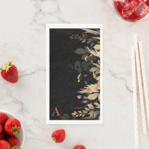 Serviette En Papier Cinnamon Monogram Fall Folid Noir