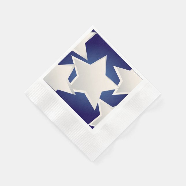 Serviette En Papier Cinq étoiles blanches (Coin)