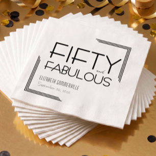 Serviette En Papier Cinquante ans et Fabuleux 50e Anniversaire Déco 