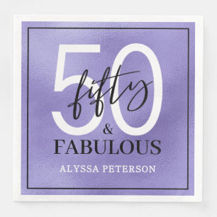 Serviette En Papier Cinquante ans et Fabuleux Texte 50e Anniversaire