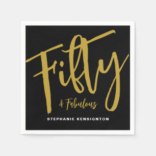 Serviette En Papier Cinquante ans et Fantastique Anniversaire 50 ans é
