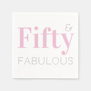 Serviette En Papier Cinquante et fabuleux 50e anniversaire Pink Party