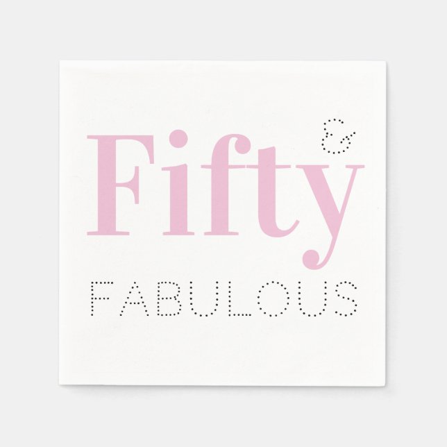 Serviette En Papier Cinquante et fabuleux 50e anniversaire Pink Party (Devant)