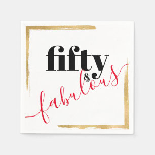 Serviette En Papier Cinquante et fabuleux Elegant Noir et Rouge