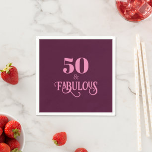 Serviette En Papier Cinquante et fabuleux fête d'anniversaire en Bourg