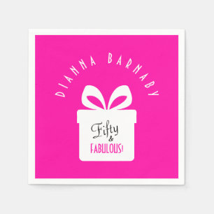 Serviette En Papier Cinquante & FANTASTIQUE ! Fête d'anniversaire rose