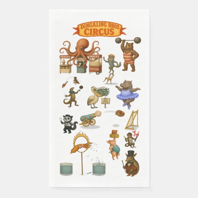 Serviette En Papier Circus acts (Devant)