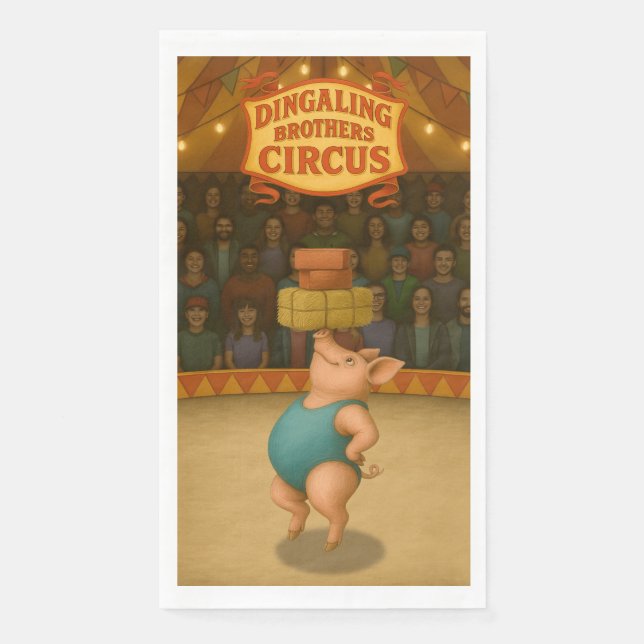 Serviette En Papier Circus pig (Devant)