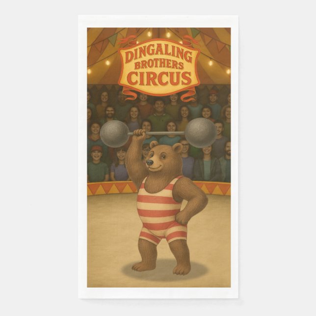 Serviette En Papier Circus strong-bear (Devant)