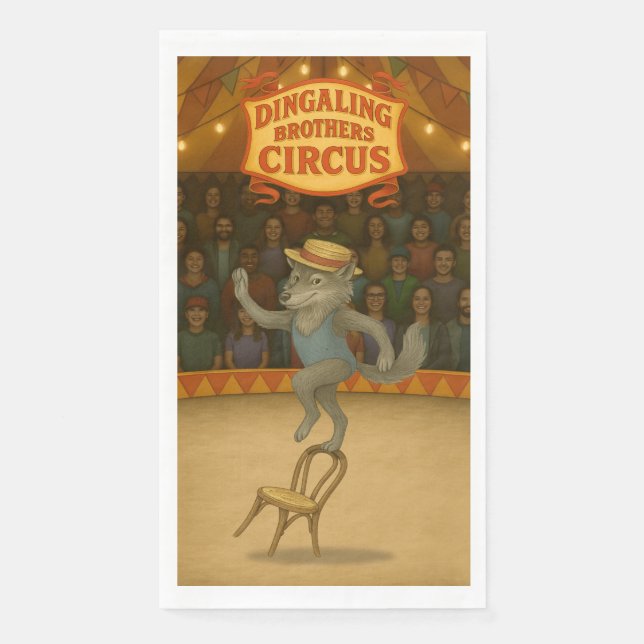 Serviette En Papier Circus wolf (Devant)