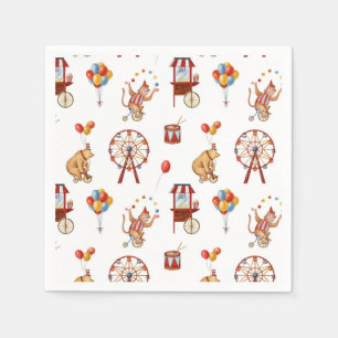 Serviette En Papier cirque carnaval animaux anniversaire ou baby showe