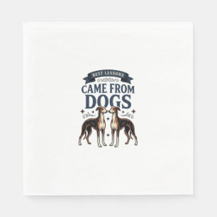 Serviette En Papier Citation Amoureux de Chien Gravure Vintage Typogra