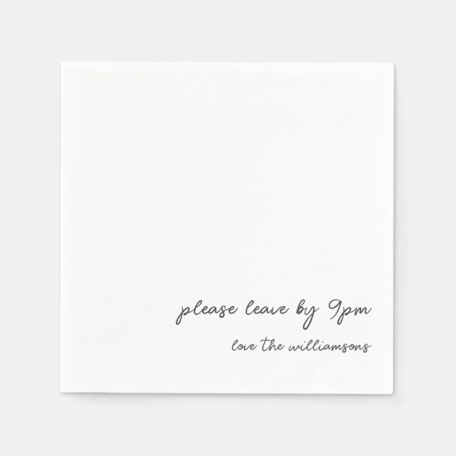 Serviette En Papier Citation amusante Petite Nuit Vieillissement Coupl (Devant)