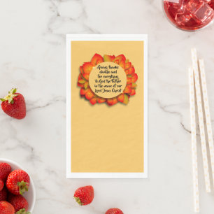 Serviette En Papier Citation Bible Thanksgiving Autumn Leaf