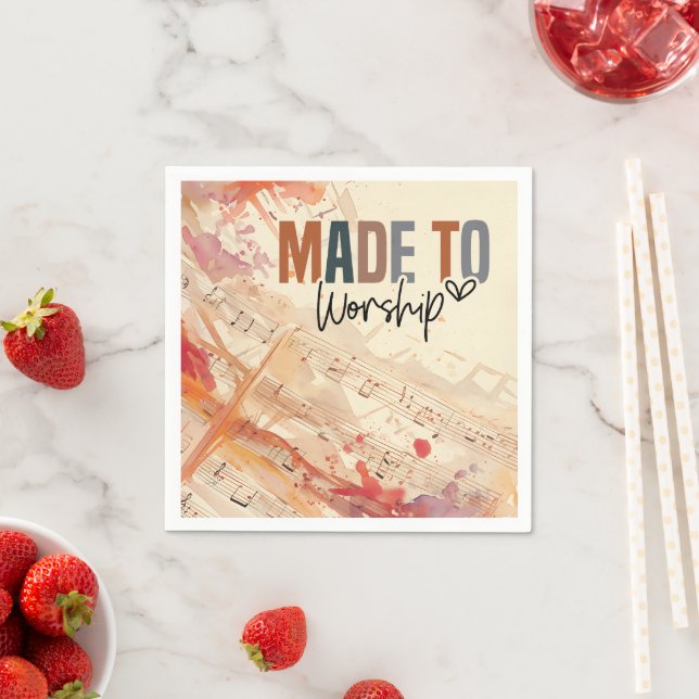 Serviette En Papier Citation chrétienne inspirée faite pour le culte (En situation)