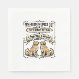 Serviette En Papier Citation de chien drôle Gravure vintage Chiens par