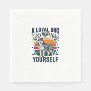 Serviette En Papier Citation de chien Husky Gravure vintage Design ama