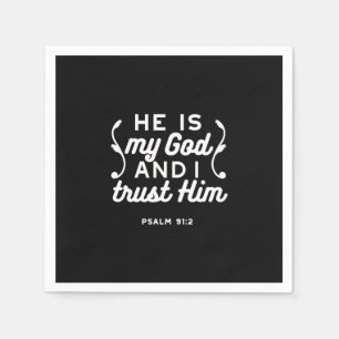 Serviette En Papier Citation de foi chrétienne – Confiez-vous en Dieu 