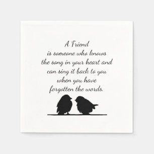 Serviette En Papier Citation de l'ami Chanson dans votre coeur et les 