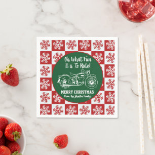 Serviette En Papier Citation de Noël de moto mignonne Fête des flocons