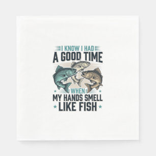 Serviette En Papier Citation de pêche drôle Gravure vintage vecteur co